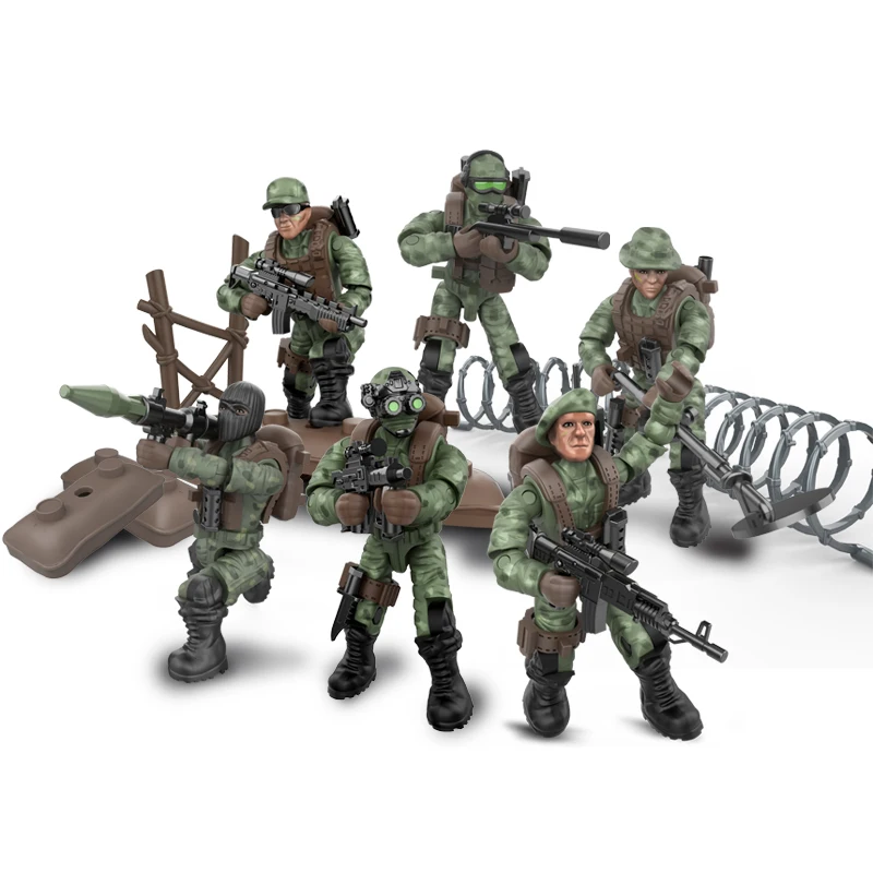 Кирпичи солдаты люди Военная серия операции в джунглях 98K мальчики и девочки