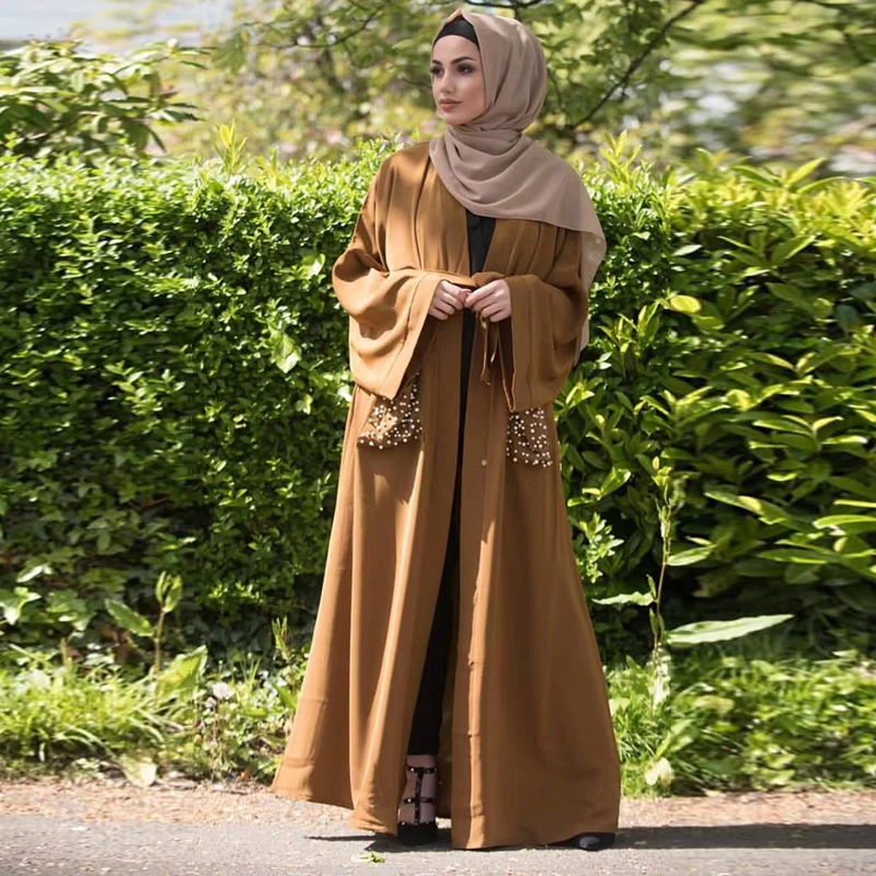 Dromiya жемчуг абайя турецкое кимоно хиджаб мусульманское платье Исламская одежда