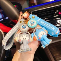 cartoon cute elephant panda doll keychain charms key chains for women lanyard car key holder accessories wallet keyring gift