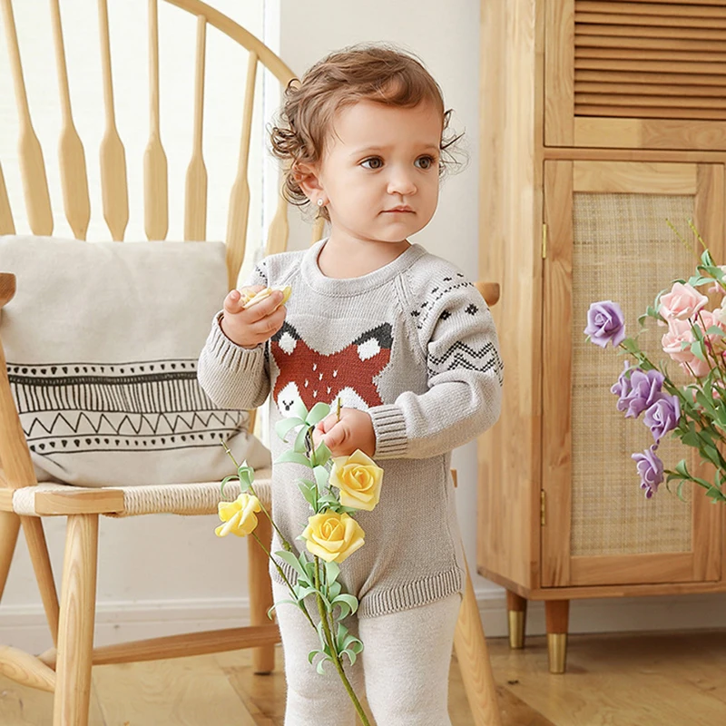 Комбинезоны с длинным рукавом для маленьких мальчиков и девочек Осень-зима 2021