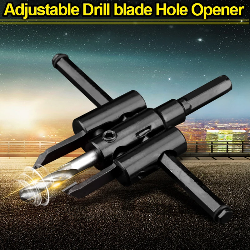 

1 Set Alloy Steel 30-120mm/30-200mm Adjustable Circle Hole Saw Drill Bit Cutter Set for Woodworking