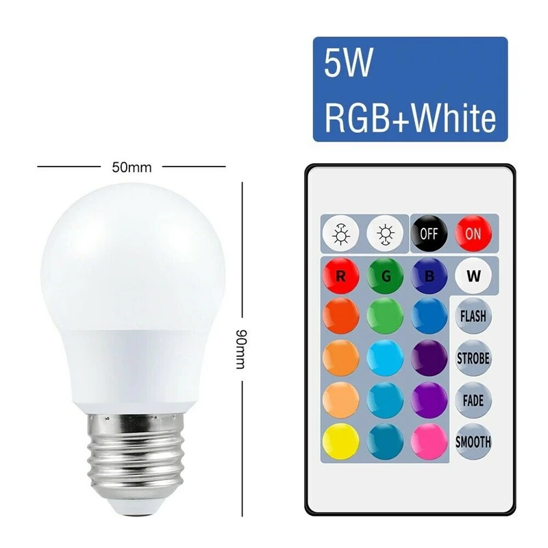 3 шт. светодиодные лампы E27 RGB 5 Вт 16 цветов | Освещение