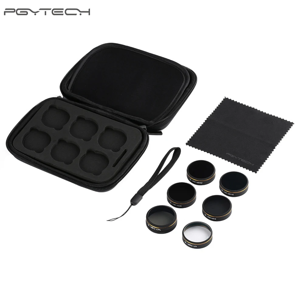 6 шт./компл. PGYTECH оригинальный G HD MCUV ND4 ND8 ND16 ND32 CPL фильтры объектива для Phantom 4 Pro Drone