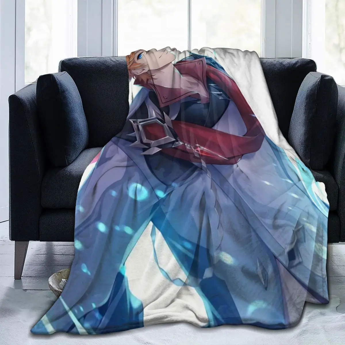 

Childe Genshin Impact Blanket Anime Four Seasons Stitch Soft Breathable Coral Fleece Throw Blankets For Quilt Home