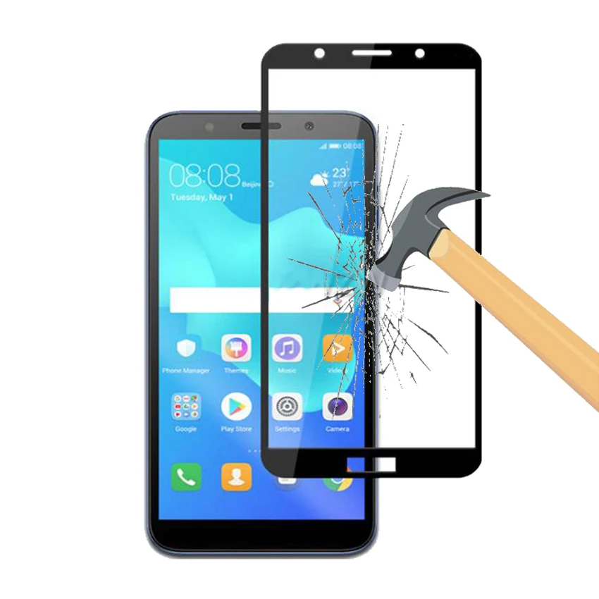 Защитное стекло для huawei y5 prime 2018 протектор экрана закаленное на y 5 lite твердость 9h