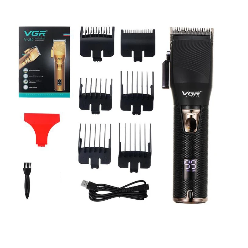 

VGR Hair Trimmer cordless rechargeable Hair Clipper hair cutter beard trimmer LED oil head professional barber trimmer 10W