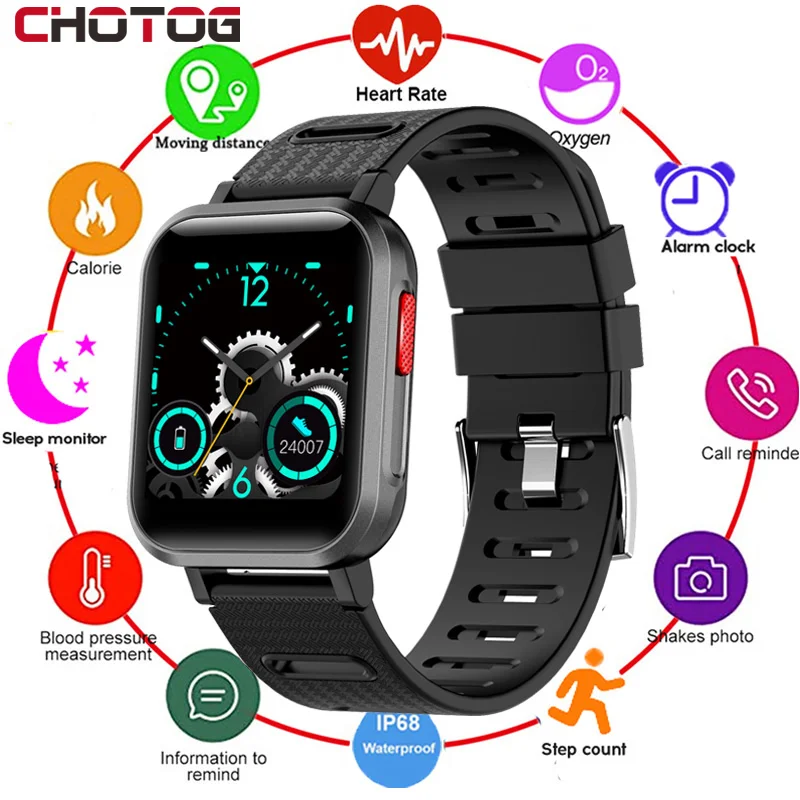 

CHOTOG Smart Watch Men Super Slim Blood Pressure/Heart Rate Fitness Tracker Smartwatch Women IP68 Waterproof Full Touch Watches