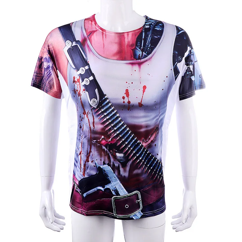 Костюм для ролевых игр на Хэллоуин женщин кровавый ужас футболка пулевой