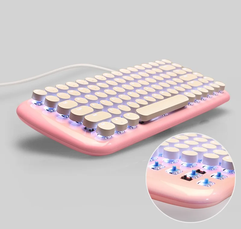 Проводная Механическая клавиатура Mofii Candy M с USB подсветкой симпатичная Ретро