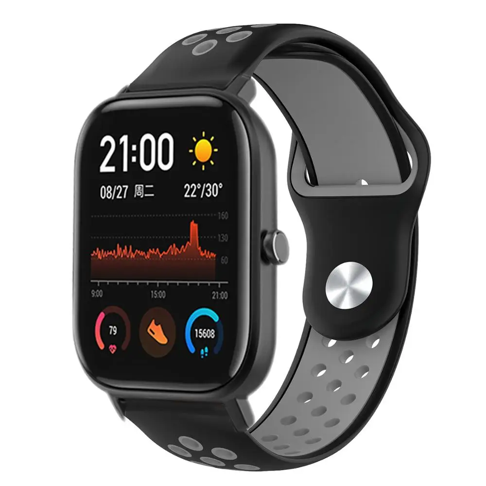 Силиконовый ремешок для Xiaomi Huami AMAZFIT GTS Smart Watch Band 20 мм для Amazfit GTR 42 мм браслеты Correa - Цвет: 1