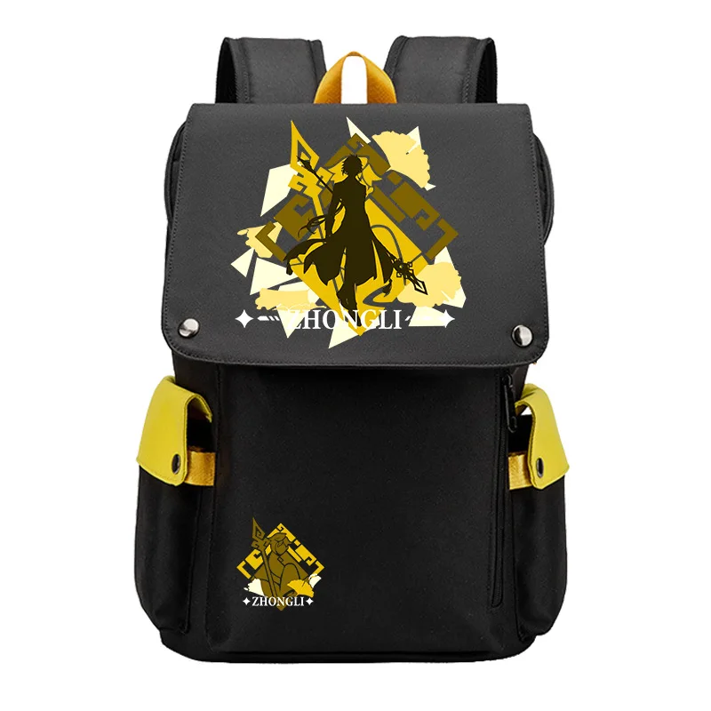 

Game Genshin Impact Zhongli Hutao Ganyu Tartaglia Mona Cosplay Large Capacity USB Socket Computer Backpack Student Outdoor Bag