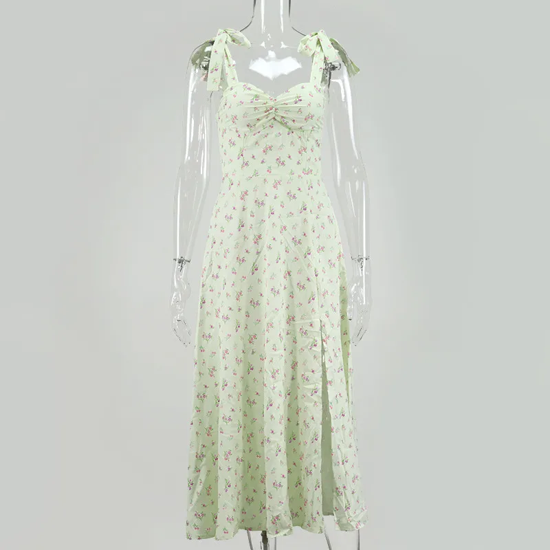 

Dresses Woman Summer Undefined Sexy Beach Holiday Boho Long Dress Print Sleeveless Split Maix Dress Robe Vestidos Jurk