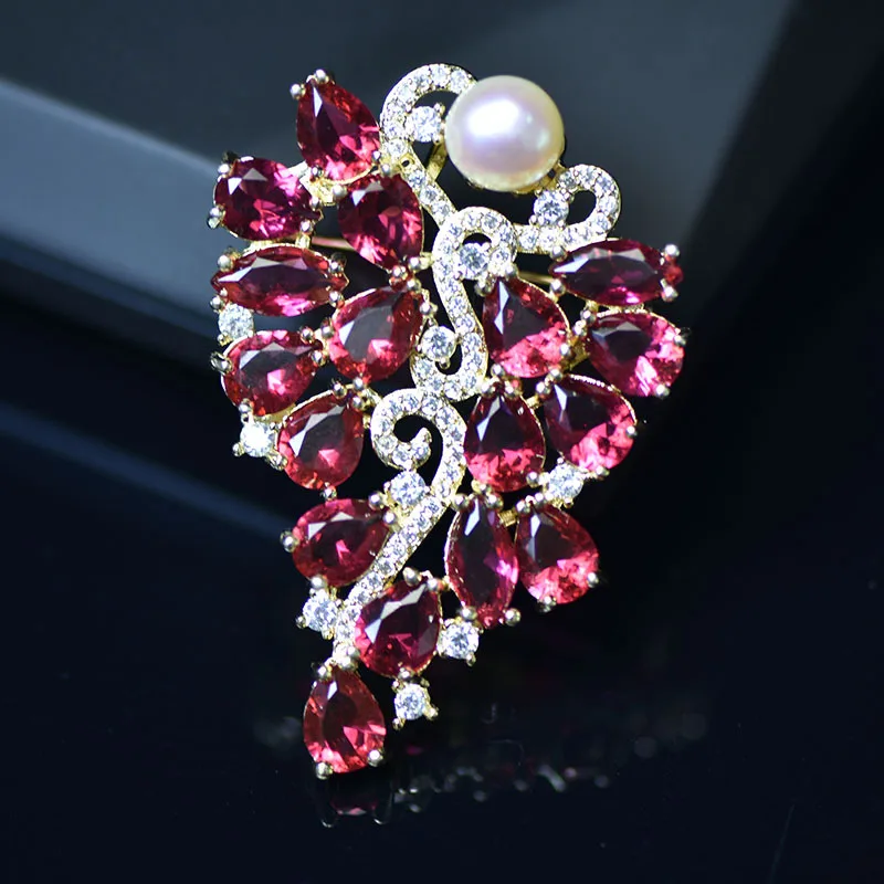 

Женская брошь в форме винограда, брошь со сверкающими кристаллами, свадебный аксессуар