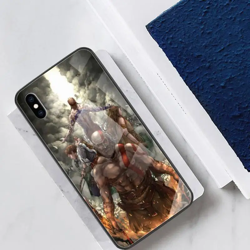 

Game God Of War Glass Phone Case Fundas Coque For IPhone 12 11 Pro Max Cases XR XS 7 8 Plus Cover Accessories Carcasa