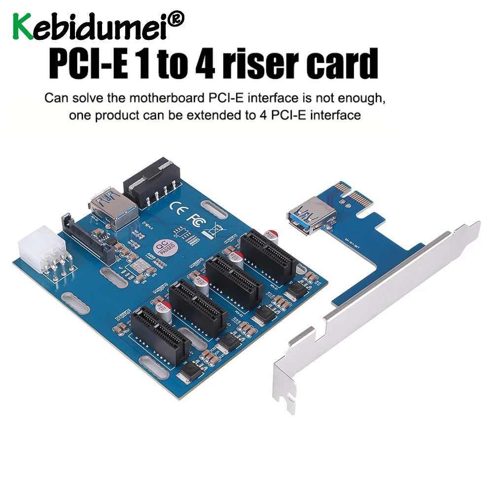 

2022 New PCIe to PCI Express 1to 4 Slot Riser Card Mini ITX to External 4 PCI-e Adapter Port Multiplier Card for Miner BTC 4.9
