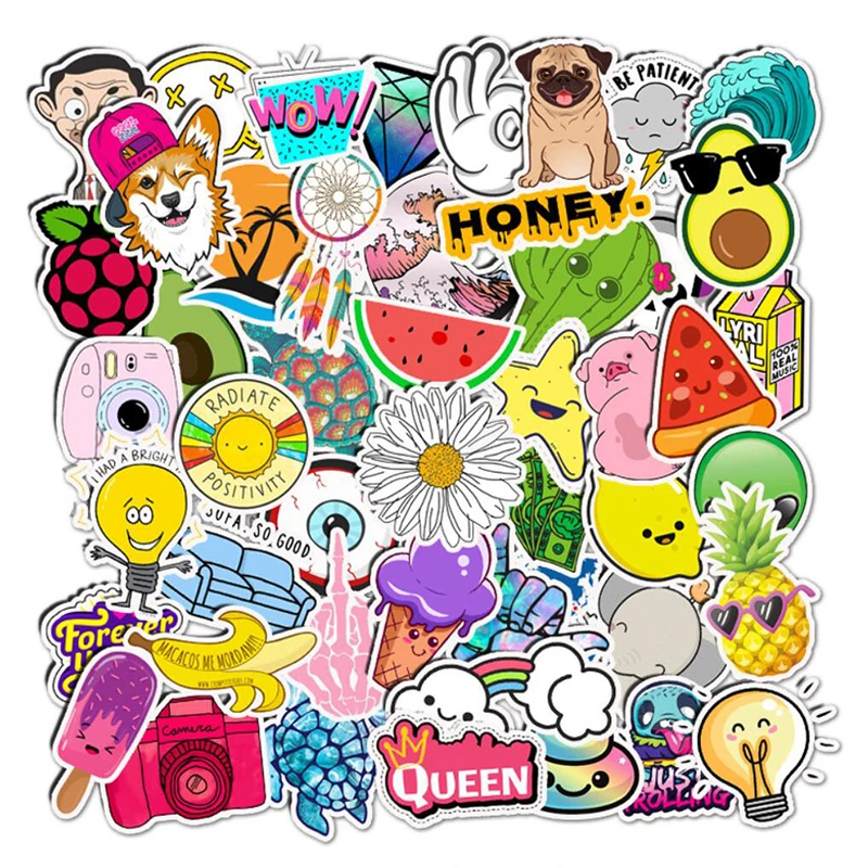 LL-072 #50/шт. Без повторов маленькая свежая наклейка из ПВХ коллекция художественных