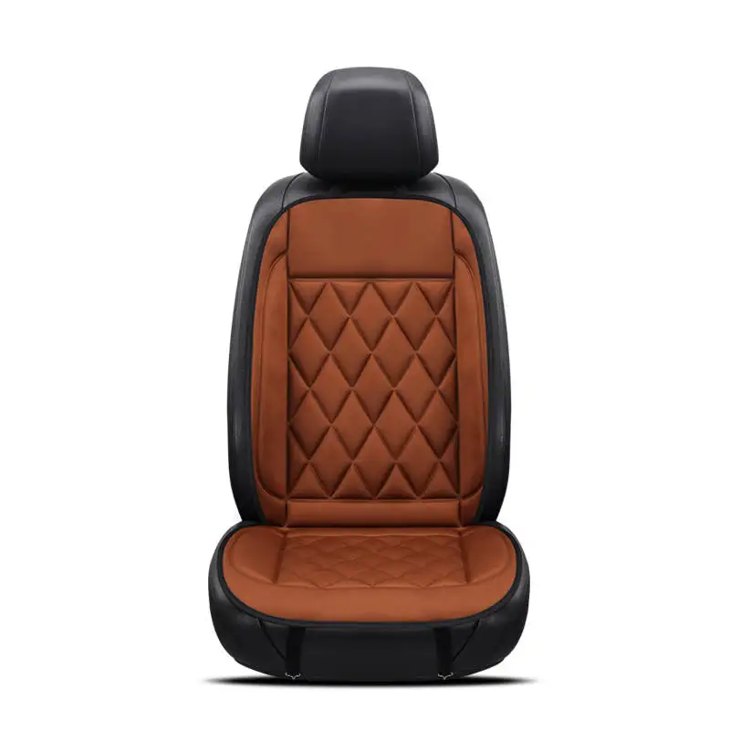 Brown 24V 1Pcs Автомобильная нагревательная Подушка, зимняя Универсальная автомобильная электрическая грелка, грелка для сидения, двойное одно сиденье, одна Автомобильная грелка - Название цвета: Brown 24V 1Pcs