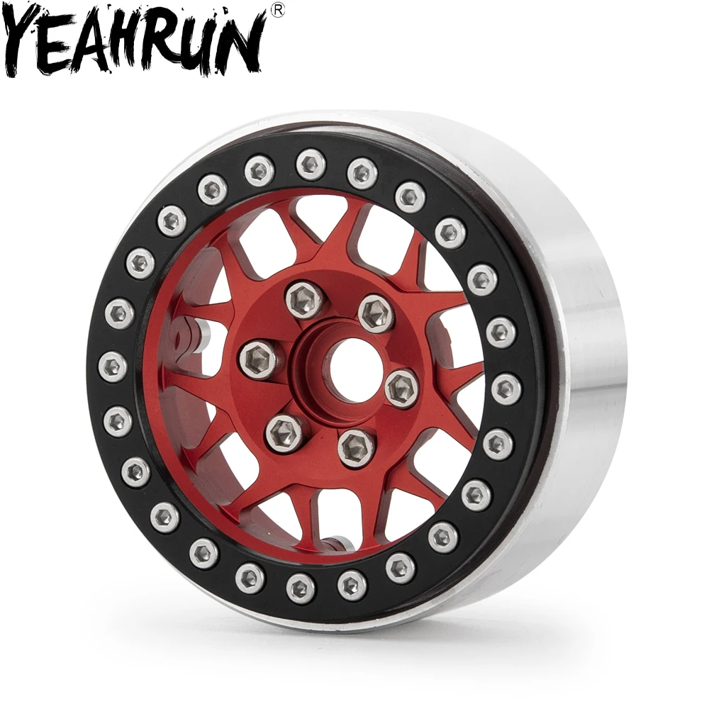 Колесные диски YEAHRUN 2 дюйма из сплава Beadlock для Axial Wraith TRX4 1/10 Радиоуправляемый
