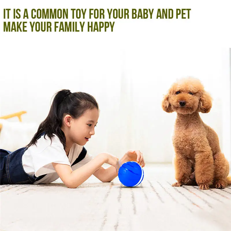 Active Jump Ball Dog Toy USB Electric Pet LED Rolling Flash Elastic Cat Automatic Roll Fun Interactive Training Toys | Дом и сад