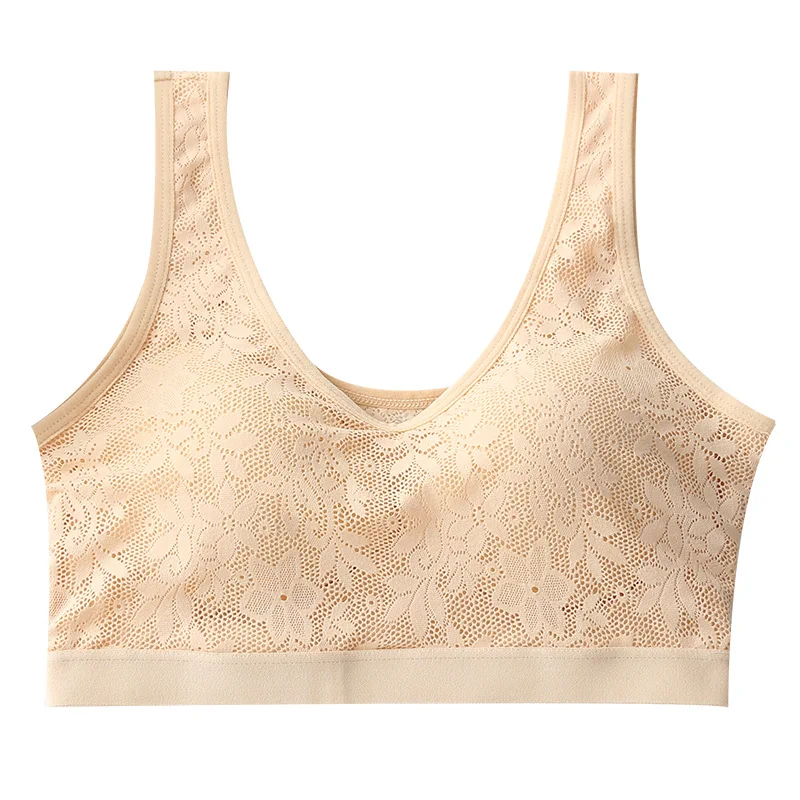 

Thailand Latex Vest Bra Wireless Lace Sexy Thin Seamless Underwear Women's Small Chest Push Up