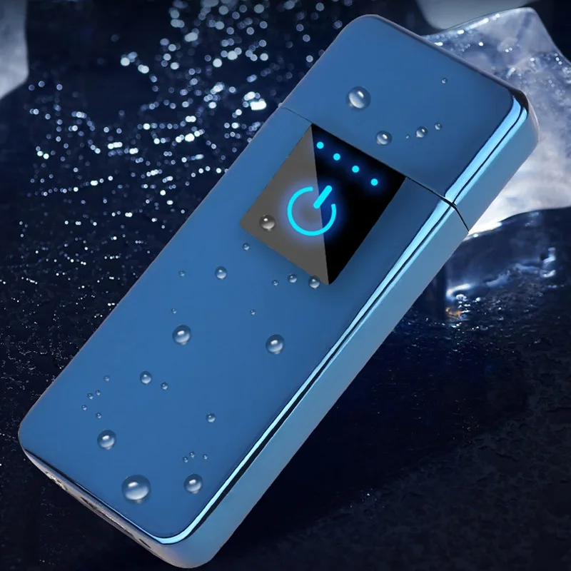 Ультратонкая USB сигаретная Зажигалка перезаряжаемая ветрозащитная беспламенная