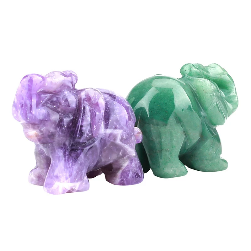 

Elephant Statue Figurine Natural Crystal Color Crystal Elephant Artware Decoration Auspicious Crystal Jade Ornament Handicraft