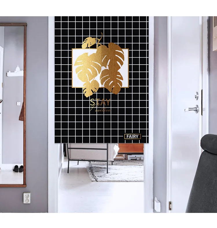 Занавеска фэн-шуй в виде черных и золотых листьев | Дом сад