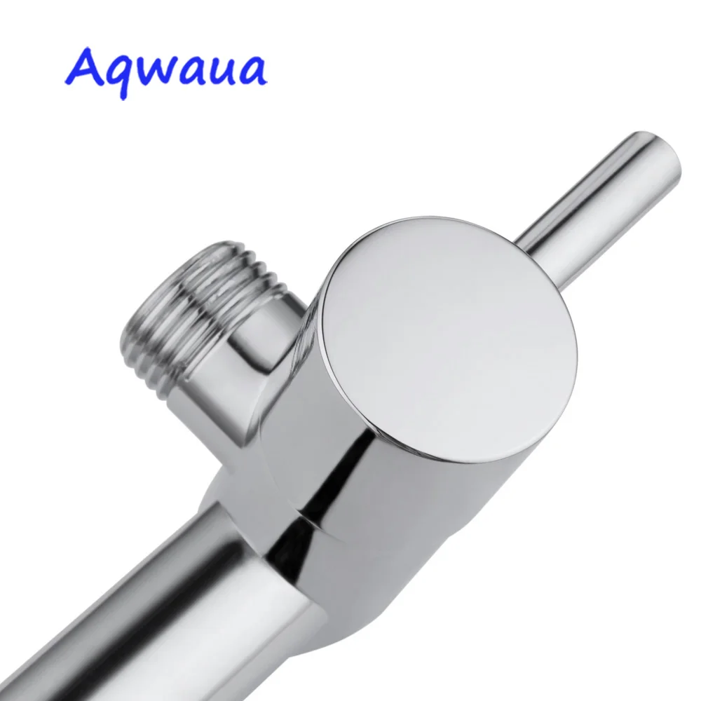 aqwaua faucet angle valve with holder water stop valve switch for shower water control bathroom accessories chrome plated free global shipping