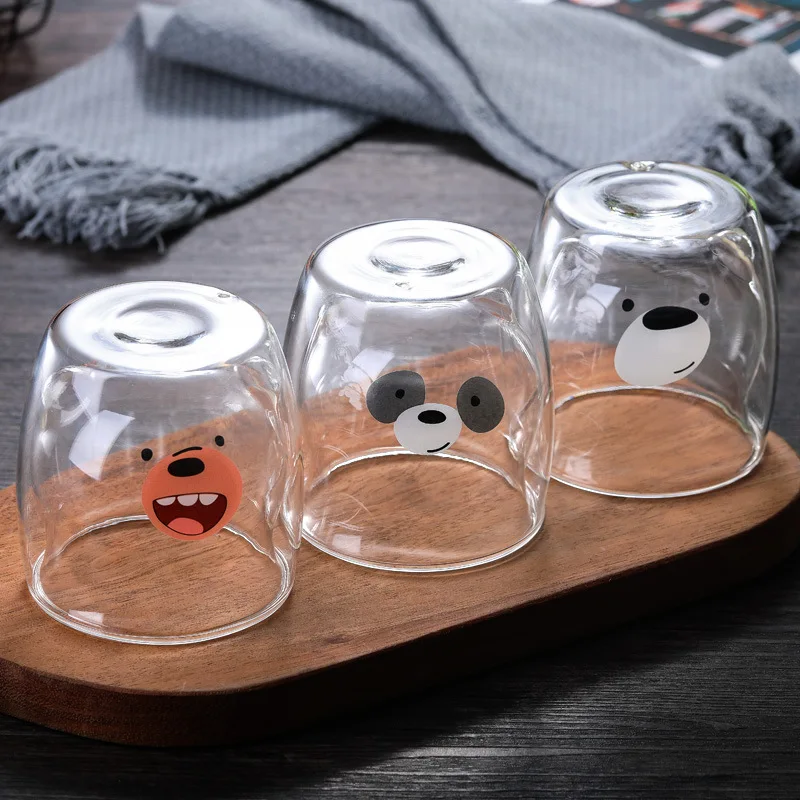 3D милая панда Медведь инновационная стеклянная чашка es термостойкая кофейная с