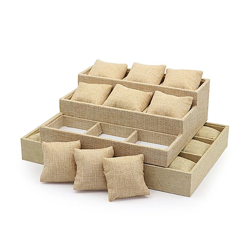 Lowest Price Linen Display Jewelry Tray Decorative Watch Jewellery with Pillow Cushion | Украшения и аксессуары