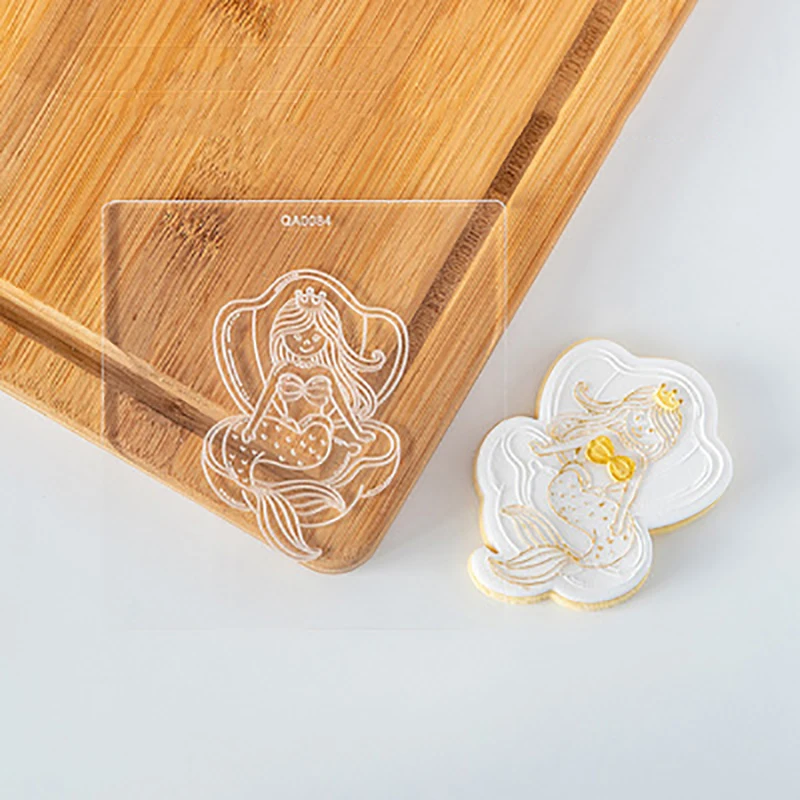 

Acrylic Mermaid Them Embossed Mold Cake Fondant Mold Fondant Sugar Craft Cookies Embosser Cutter DIY Cake Decoration Tools