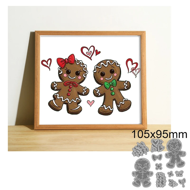 

Новинка 2022, рождественские металлические Вырубные штампы, имбирь, человек, девушка для рукоделия, скрапбукинг, фотоальбом, тиснение бумажно...