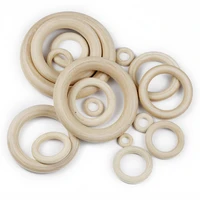upgfnk 20 95mm diy natural wooden teething beads circles rings wood lead free beads for bracelet jewelry making baby teethers