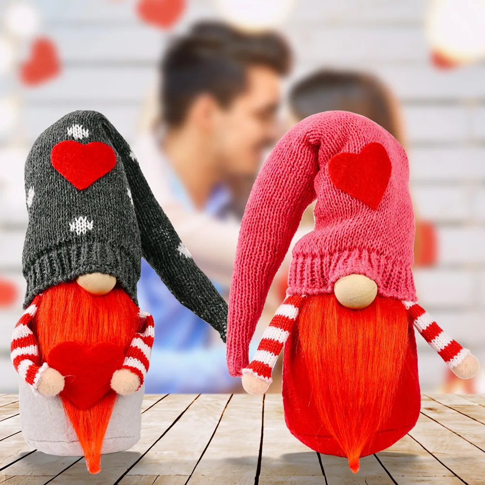 

New Christmas Decoration Love Knitted Rudolph Doll Home Counter Decoration DIY Home Restaurant Window Decoration Decoration