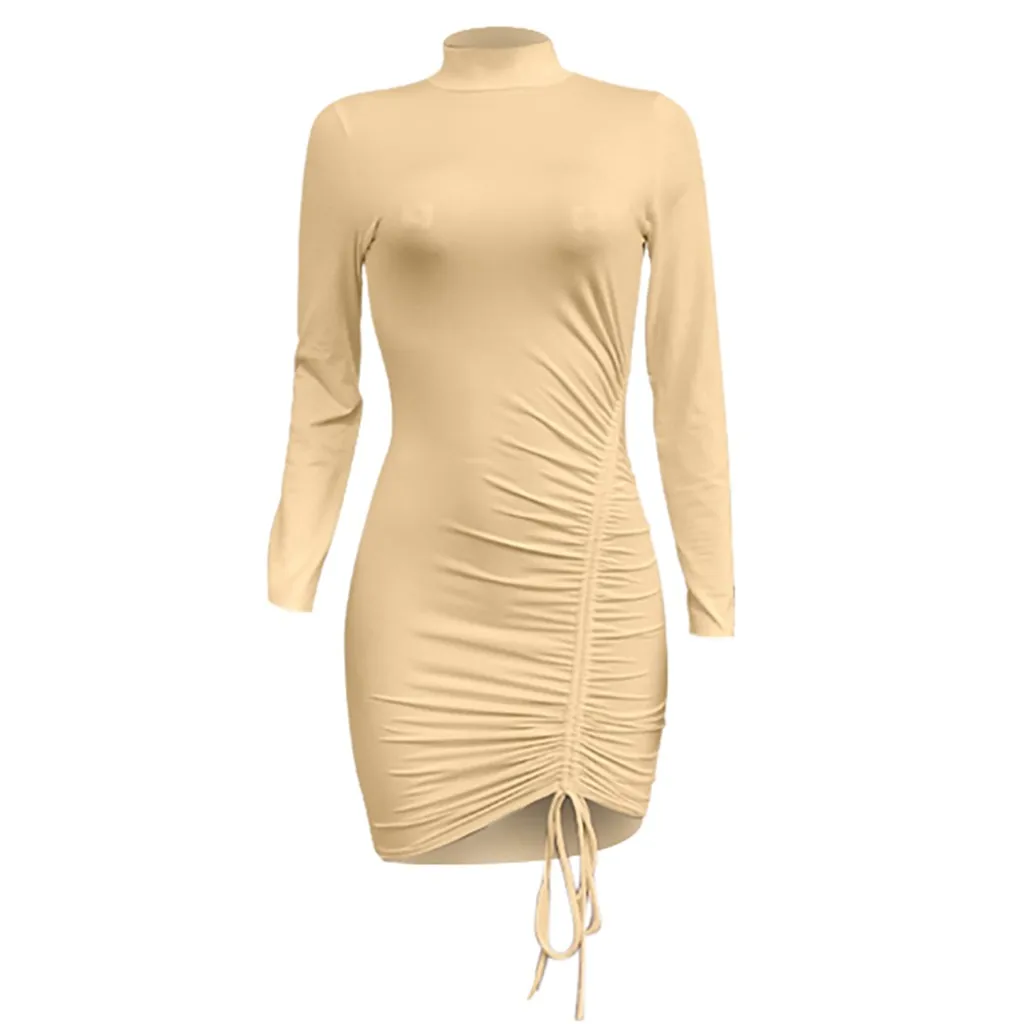 Женское облегающее платье футляр JAYCOSIN с длинным рукавом асимметричное мини