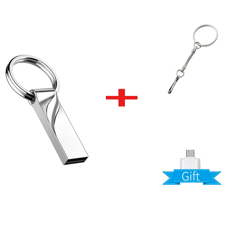 Мини usb флеш-накопитель, металлическая флешка, usb 3,0, карта памяти для ключей, 128 ГБ, 64 ГБ, 16 ГБ, 8 ГБ, 4 Гб, 32 ГБ, флеш-накопитель, u-диск, сделанный на заказ с логотипом - Цвет: free micro adapter