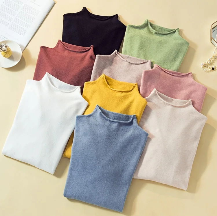 Autumn Women turtleneck Pullover knitted bottom sweater 2019 Winter Lazy slim Casual Sweaters female Oversize Pullovers | Женская одежда