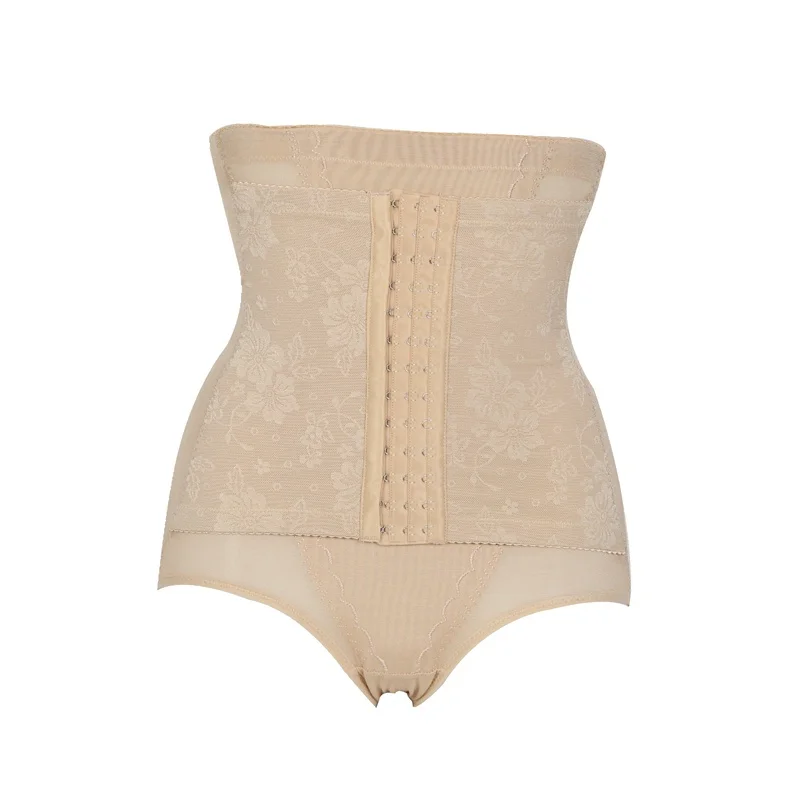 High Waisted Tummy Control Thong Women Slimming Underwear Panties Hook Mesh Body Shaping Briefs Seamless Postpartum Shapewear