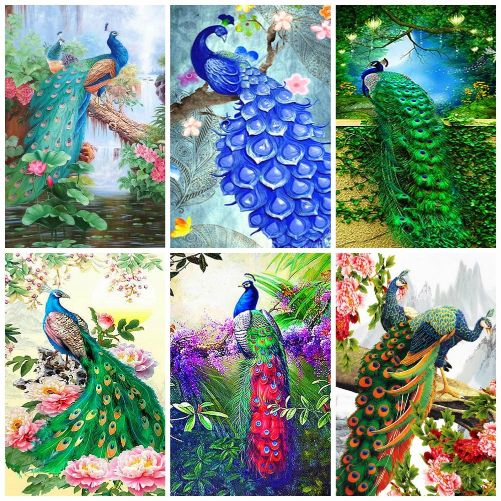 5D алмазов картина Павлин украшения дома DIY камни в форме ромба/круглый дрель