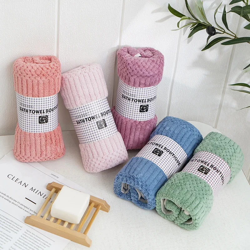 

Towel Bath Towel Warp Knitting Coral Velvet Face Towel Thick Beach Towel Strong Absorbent Quick-Drying Customizable Superfine Fi