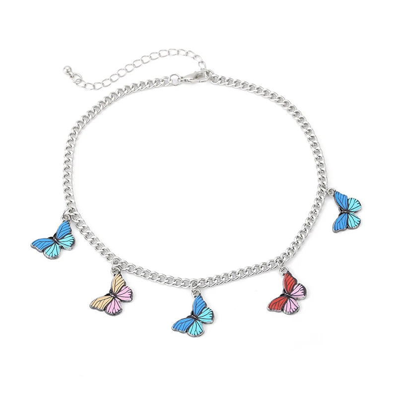 

Colorful Butterfly Pendant Choker Women Necklace Jewelry Accessories