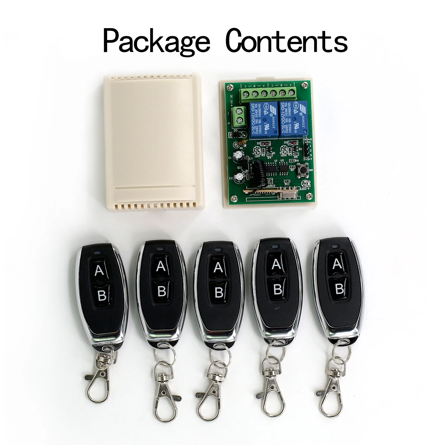 

2 Channel Garage Door Remote Switch Relay Wireless Transmitter W/ Receiver Set