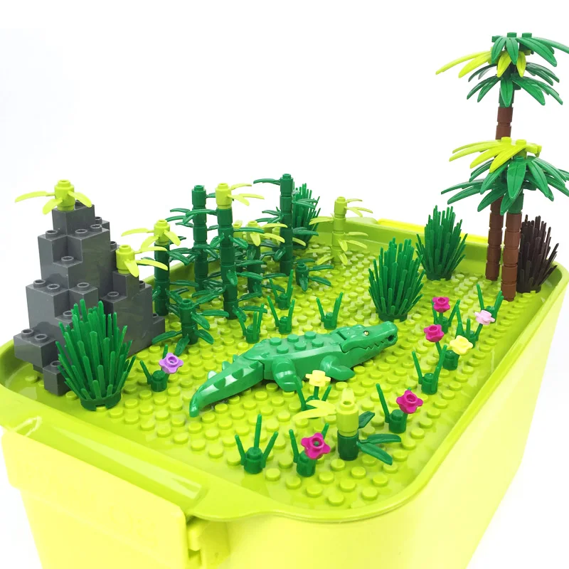 6 Животные блоки коробка для крепления на руке леса деревьев Мпц Builidng кирпичи