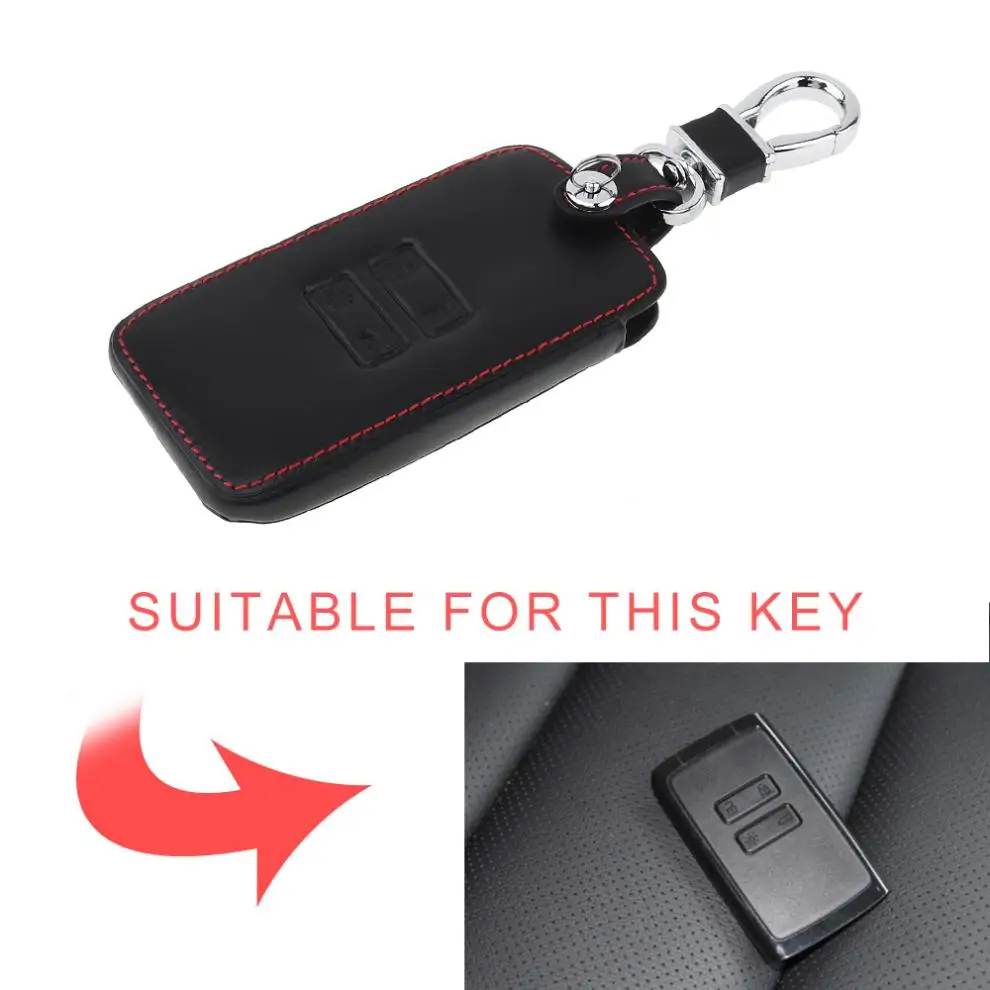 4 кнопки кожаный чехол для автомобильного ключа защитный держатель с подвесной