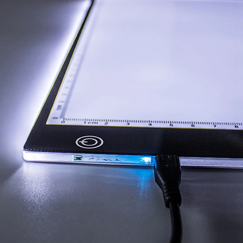 

A4 LED Light Box,Trace Light Pad Drawing Adjustable Brightness Tracer, USB Power Ultra-Thin Portable Light Pad