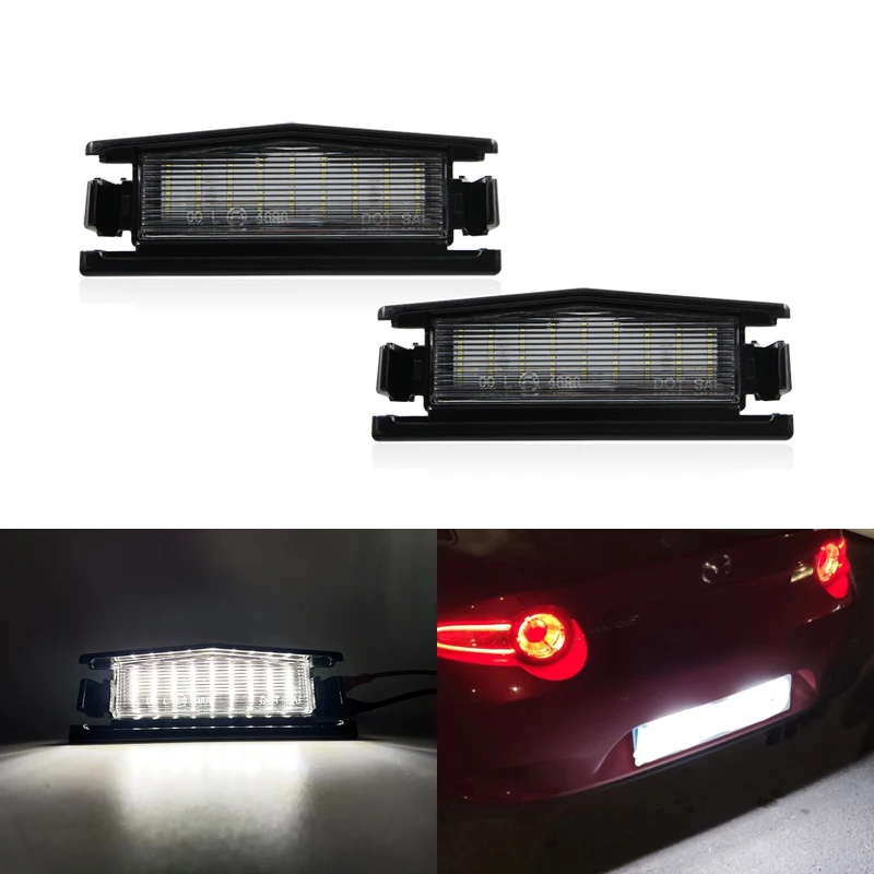 Подходит для Mazda MX 5 Miata 2016 Up белый SMD СВЕТОДИОДНЫЙ номерной знак Canbus OEM #