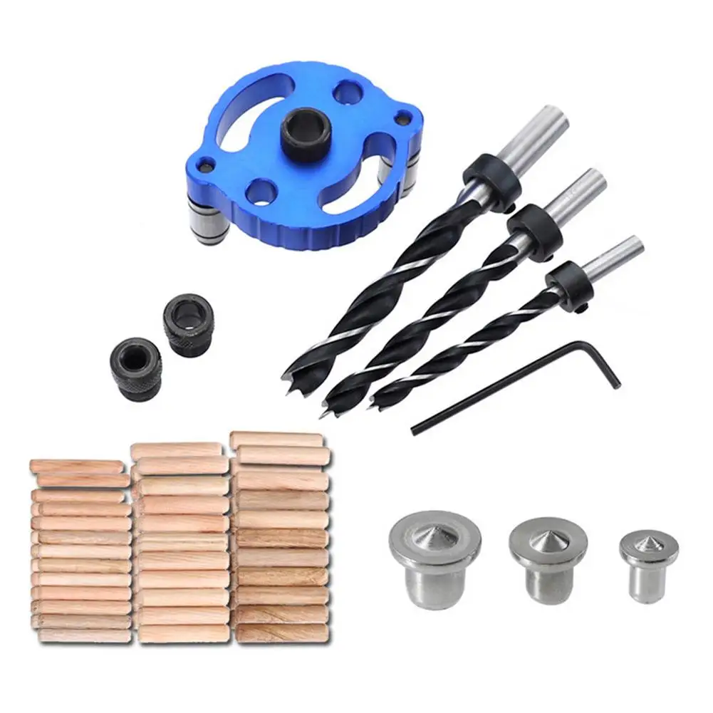 

Alloy Vertical Pocket Hole Jig Woodworking 6/8/10mm Drilling Locator Wood Dowelling Self Centering Drill Guide Kit Hole Puncher
