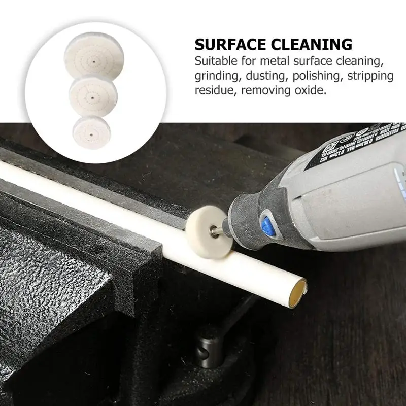 

3pcs Polishing Cloth Wheel Polishing Buffing Wheel Pad Kit Jewelry Polisher Tool