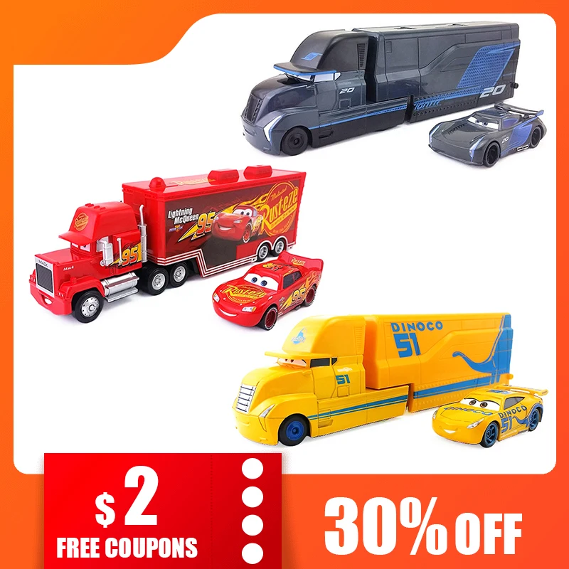Disney Pixar Cars Mack Lightning McQueen Chick Hicks King Jackson Storm Cruz Ramirez грузовик 1:55 литая модель