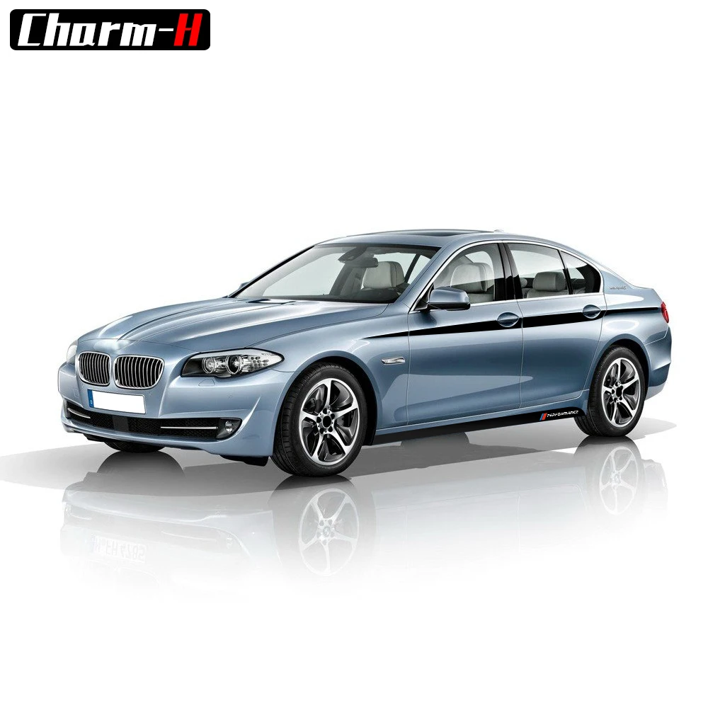 

Автомобильный стайлинг M Performance акцентные боковые полосы наклейки боковая юбка талия виниловые наклейки для BMW F10 F11 5 серии